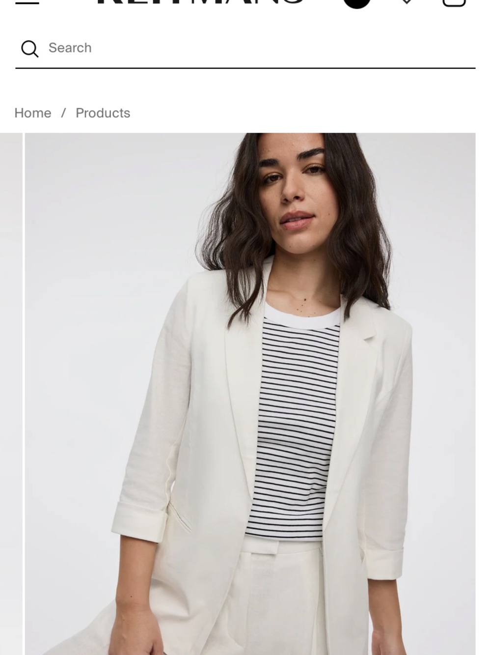 Reitmans white Three-Quarter Sleeve Blazer linen